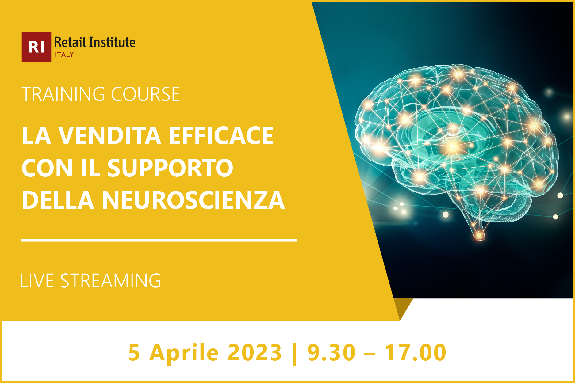 Training Course “La vendita efficace con il supporto della neuroscienza” – 5 aprile 2023