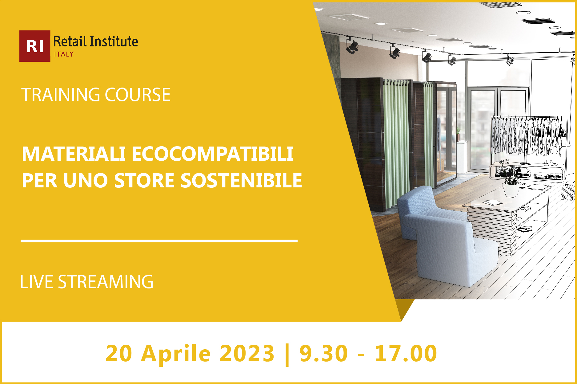 Training Course “Materiali ecocompatibili per uno store sostenibile” – 20 aprile 2023
